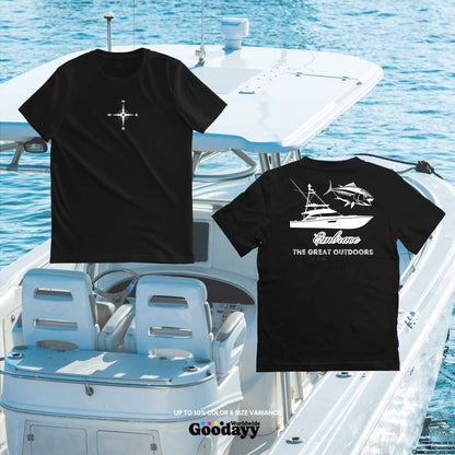 OUTDOOR ADVENTURE SERIES - EMBRACE THE GREAT OUTDOORS GRAPHIC PRINTED BLACK TSHIRT