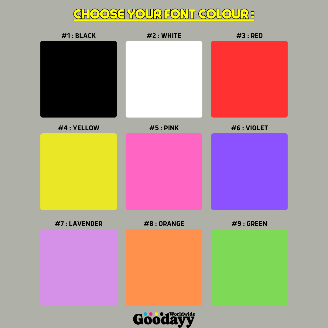 Choose your font & number colours!
