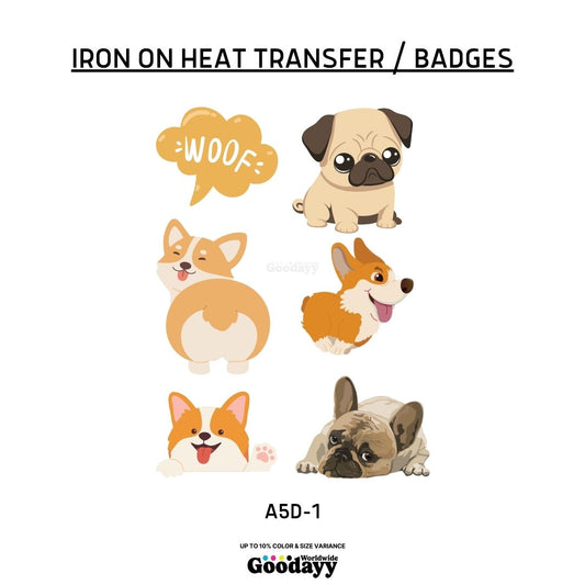 Iron On Heat Transfer Badges (A5D-1)