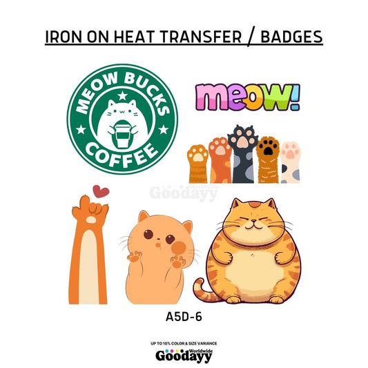 Iron On Heat Transfer Badges (A5D-6)