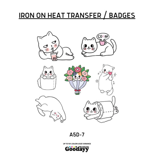 Iron On Heat Transfer Badges (A5D-7)