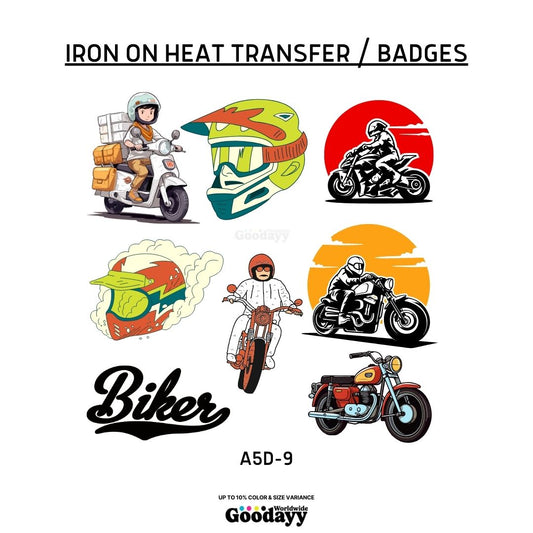 Iron On Heat Transfer Badges (A5D-9)