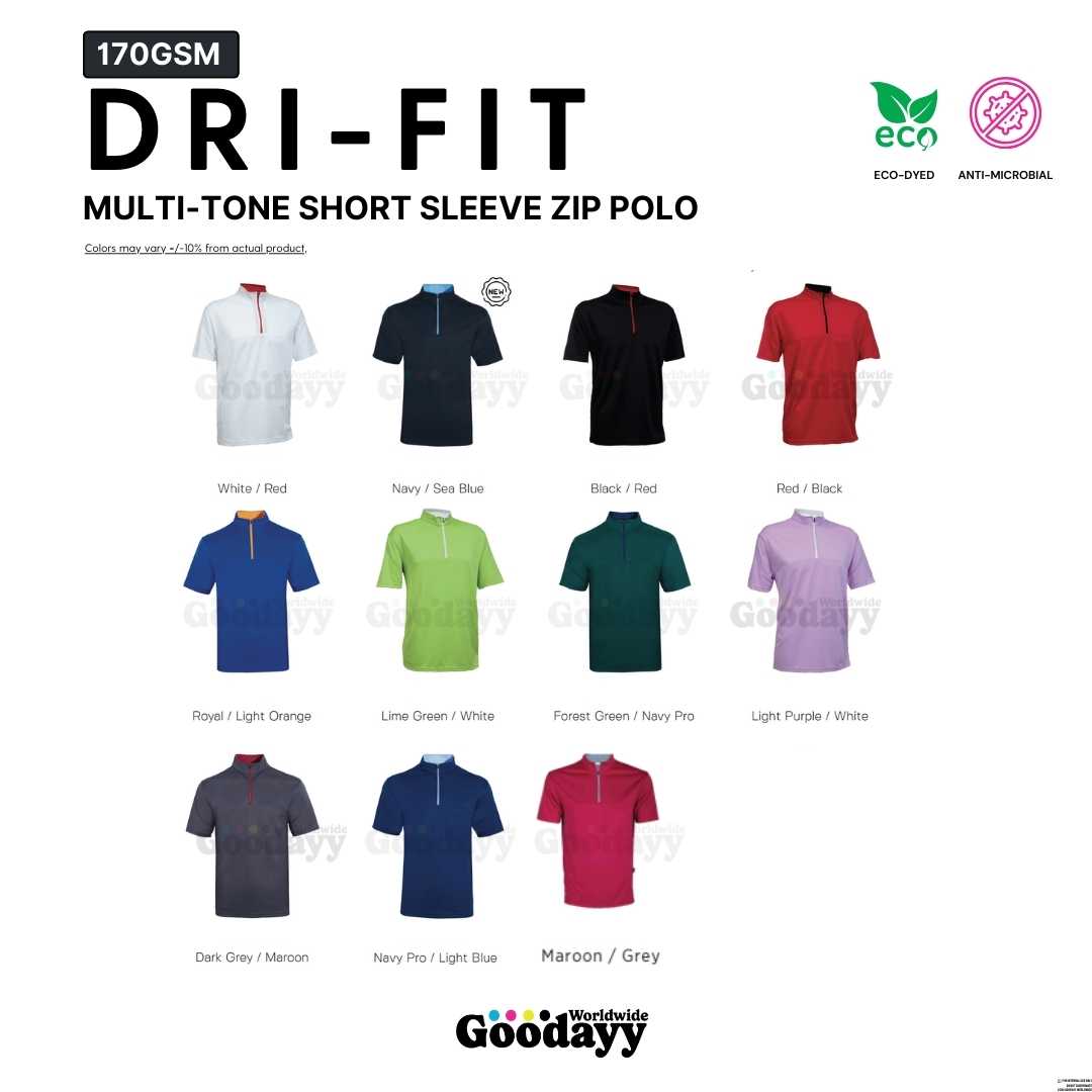 Custom Dri-fit Short Sleeve Zip Polo 11