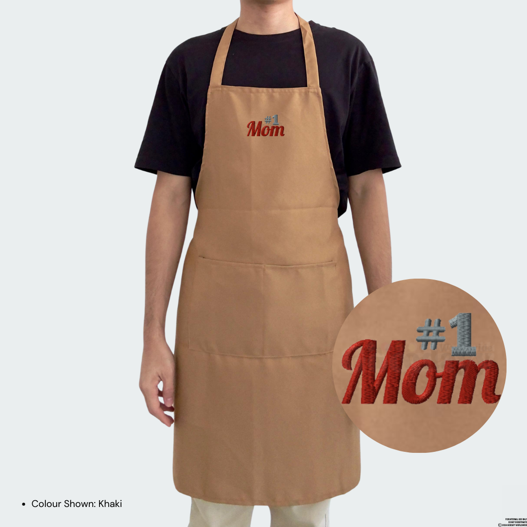 Number 1 Mom Embroidery Apron