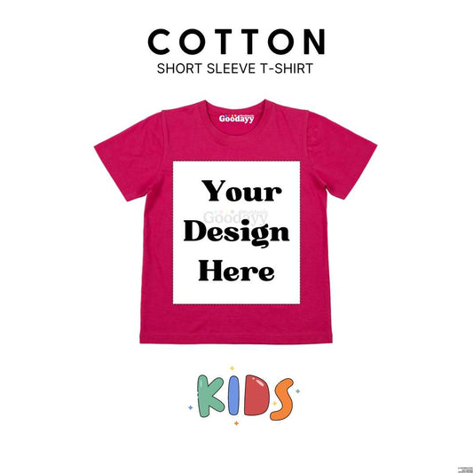 Custom DTF Printed Kids Cotton Short Sleeve T-shirt