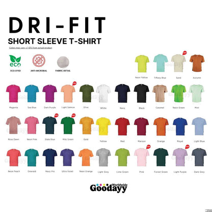 Custom DTF Printed Dri-fit Short Sleeve T-shirt