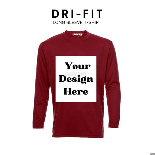 Custom DTF Printed Dri-fit Long Sleeve T-shirt