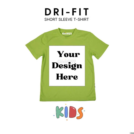 Custom DTF Printed Kids Dri-Fit Short Sleeve T-shirt